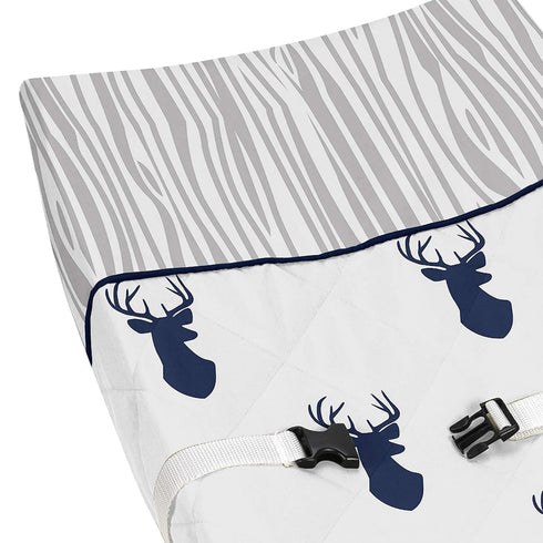Sweet Jojo Designs Navy Blue White Woodland Deer Boy Baby Changing Pad Cover Infant Newborn Diaper Table Change Mat