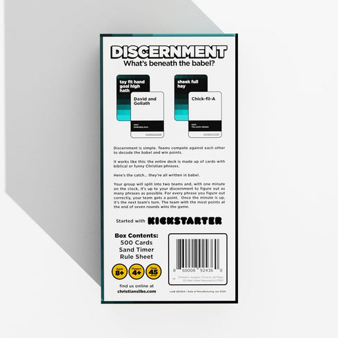 Cards Christians Like Discernment - Whats Beneath The Babel? - Christian Gift - Guess Bible and Christian Phrases - Fun