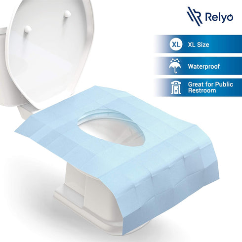 20 Pack XL Disposable Toilet Seat Covers – Waterproof Toilet Cover Sheets with Adhesive Tabs for Adults, Kids &