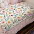 Spring Garden Floral Butterflies Bees Baby Blanket, Colorful Flowers Eucalyptus Leaves Swaddle Wraps 30x40