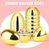 12 Pack 6 Inch LEASEN Jumbo Gold Easter Eggs, Large Metallic Giant Empty Plastic Eggs Fillable for Easter Themed Party