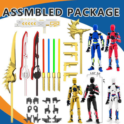 Falandi 5-Pack 13 13 Set 3D Dummy 13 Dummy 13 13 Titan Action Figure Already Assembled, Multi-Colored Titan Action