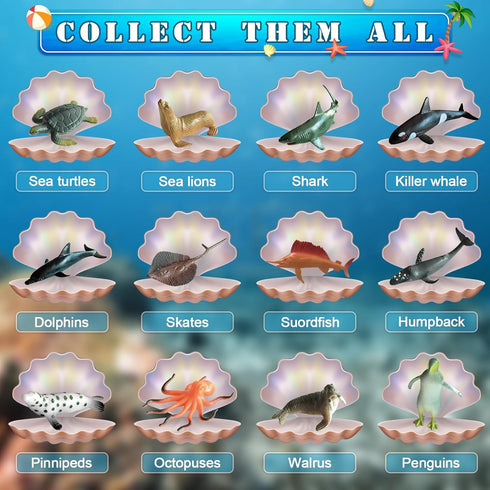 Set Ocean Animals Dig Kit - Educational Seashell Excavation for Kids