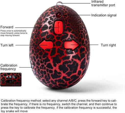 AMCHSURI RC Snake Toy: Realistic Prank Cobra, Rechargeable, Smart Sensing, Infrared Controller for Kids/Cat (Black)