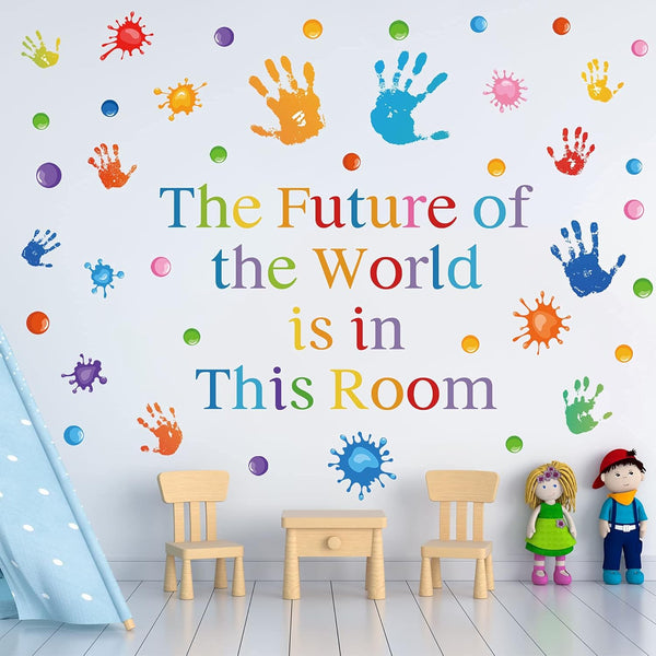 Colorful Inspirational Quotes Wall Decals, Vinyl Paint Splatter Stickers for Classroom, Kids Bedroom, Nursery Decor