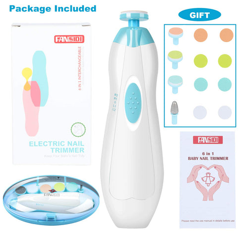 Trimmer 10 8 Baby Nail Clippers, FANSIDI Safe Baby Nail Baby Nail File Electric with Filing Pads Sandpapers for Newborn