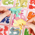 KIMOBER 25Pcs 3D Cartoon Dinosaur Puzzle, DIY Learning Education Jigsaw Toys for Kids
