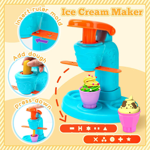 59 3 1 Sets 3-4-8, Playset Aprilwolf PCS in Dough for Kids Ages Art Crafts Dough Tools Kit, Ice Cream Noodle Hamburger