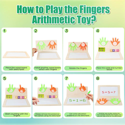 3 4 5-7 Counting Number Blocks Toys for Kids Wooden Montessori Toys for Years Old Boy Girl Toddler Fingers Arithmetic