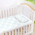 SyXIOP 28" 52" Blue and White Checkered Pattern Cooling Baby Fitted Crib Mattress x Absorbent Crib Bumper Pads