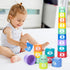 Stacking Cups Toys for Toddlers, Soft Blocks Teething Toy for Babies, Montessori Educational Bath Fun