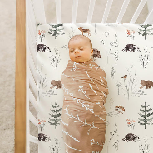GRSSDER Super Soft Stretchy Jersey Knit Baby Blankets, Double Layer Reversible Swaddle Blanket for Boys and Girls (34 x