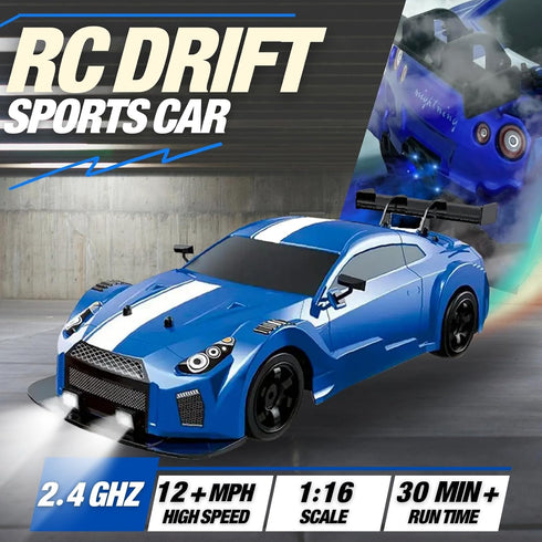 1/16 2.4GHz 4WD Liberty Imports RC Drift Car Remote Control Sport Racing On-Road Vehicle with LED Light, Batteries
