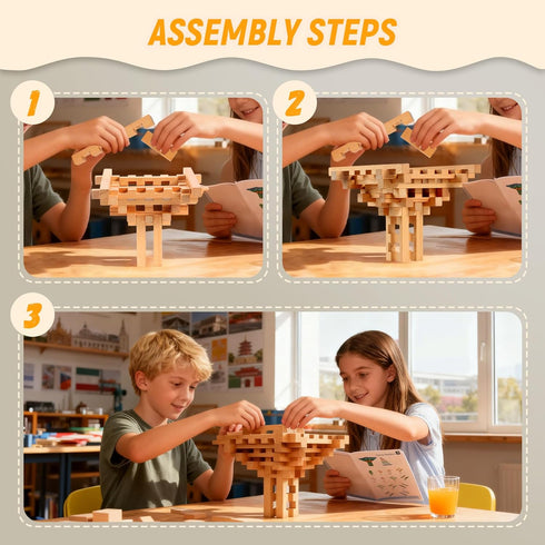 GLCforever 15 1 -15+ 3D 5+ in STEM Wooden Building Blocks Shapes, Puzzle, Logic Brain Games, Educational Toys Gift