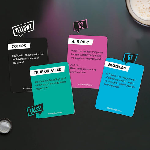 Drink is The Answer Trivia Game - Bubblegum Stuff Drinking Game for Adults, Party Game with Pour Answers