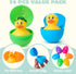 24 JOYIN Pcs Prefilled Easter Eggs with Rubber Ducks, Variety Duckies for Easter Egg Hunt, Kids Basket Stuffer, Bath