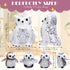 Hollowfly 5 Set 15.7" Mommy 4 Set Pcs Owls Plush Toy Gift White Owls with Cute Babies Stuffed Animal in Zippered Belly