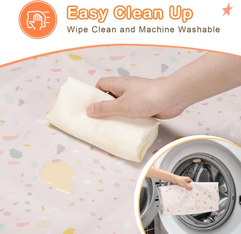 51x51 Inch CLYMENE Splat Mat for Under High Chair | Anti-Slip Baby Splash Mat | Waterproof & Washable Spill Mat