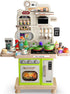 Play Kitchen Set, Kids Kitchen Playset with Realistic Sound & Light, Cooking