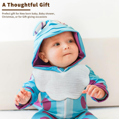 8 Pack EllieHouse Baby Bibs for Girls Boys Muslin Drool Teeth Drooling Teething Bibs Muslin Cotton for Toddler Infant