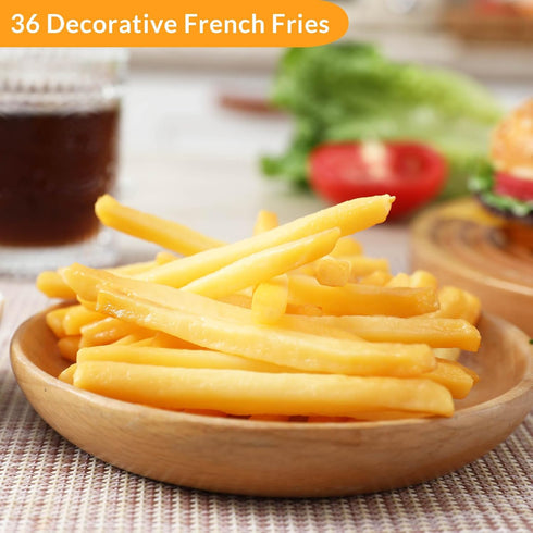 Joeabor 36 Pack Artificial French Fries Realistic Fake Food for Display Faux Fries for Decoration Fake Food Props