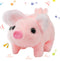 Hopearl Walking Piggy Pet Interactive Crawling Piglet, Electronic Plush Toy for Toddlers, Pink 8''