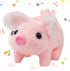 Hopearl Walking Piggy Pet Interactive Crawling Piglet, Electronic Plush Toy for Toddlers, Pink 8''