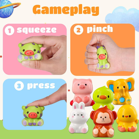 MGparty 24PCS (24 Animal Party Favor Toys, Stress Relief Fidget Toys for Kids, Goodie Bag Fillers, Classroom Prizes