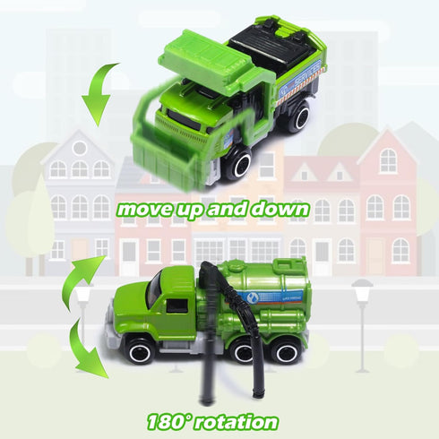 Oriate Mini Die-cast Car Model Set 1:64, Educational Sewage Suction Cleaning Car, Garbage Trucks & Toy Cars for 3+