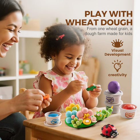 8 Packs 2 2 oz 2-4 Jar Melo Wheat Modeling Dough Non-Toxic & Safe Dough with Molds, Each Can, Soft & Colorful Dough