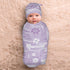 YallLocoMo Personalized Baby Swaddle Blanket for Boys Girls Purple Flower Name Text Custom Name Receiving Blanket
