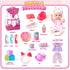 Set, Set 3-5 6-12, Playset, 5 Toy(Backpack) AuntyFey Baby Doll with Accessories Baby Dolls for Toddler Girls Baby Doll