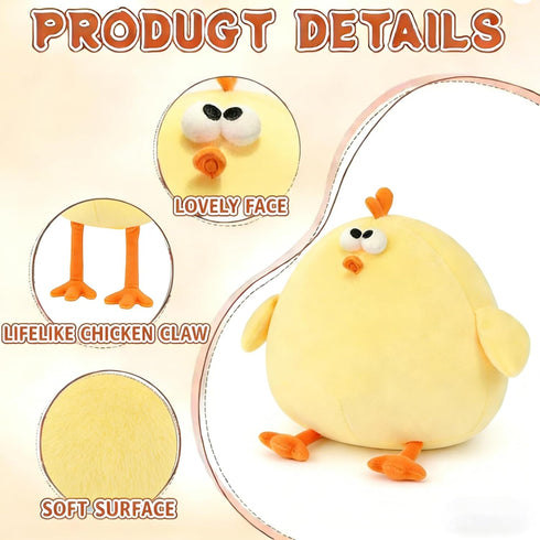 PAKEHA Giant Stuffed Animal, Chicken Plush, Chicken Stuffed Animal, Chicken Pillow, Funny Chicken Stuffed Animal