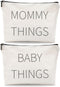 Fywelixc Mommy and Baby Canvas Pouch Set 2pcs Zipper Organizer Bags for Diaper