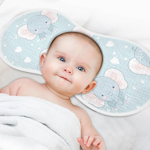 decor gift 4 Pack 22x11in Cotton Muslin Burp Cloths Soft Touch Cartoon Cute Blue Elephants Baby Feeding Cloth