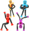 4 Pack Telescopic Robot Suction Cup Toy, Stress Relief Sensory Toys, Pop Tubes for Kids Gifts