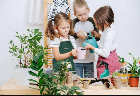 Doiaz Set Kidz Gardening Tool Gardening Tools Kit Includes Shovel, Rake, Fork Trowel, Children'z Garden Kit with Sun