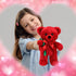 Plush Stuffed Animal Bear with Rose, Cute Plush Christmas Valentine's Day Gift for Kids and Girlfriend (11.8 Inches,