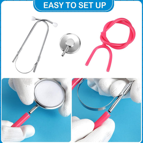 2 Pcs Kids Stethoscope Toy, Real Working Nursing Stethoscope for Role Play, Doctor Nurse Cosplay Accessories
