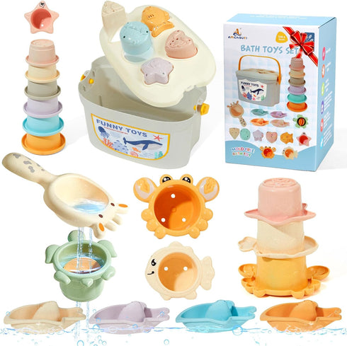 Baby Bath Toys, 21PCS Mold Free Bath Toys for Kids Ages 1-3