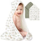 Konssy 2-Pack Muslin Hooded Baby Towels, 100% Cotton, Ultra-Soft & Absorbent Baby
