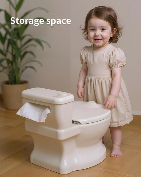 PipNest Realistic Potty Training Toilet - Flushing Sounds, Wipes Storage, Disposable Liners, Easy to Clean for Toddler
