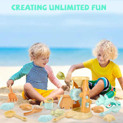 LBAIBB 3-13 Sand Toys,Beach Toys for Kids,Sandbox Toy, Sand Wheel & Water Wheel Toys,Includes Bucket Shovel and Sand