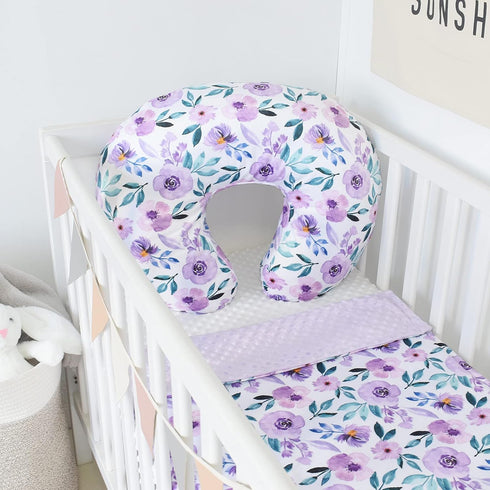 Baby Blankets for Boys Girls, Soft Minky Blanket for Newborn Infant Toddler, Crib Stroller Nursery (Purple Floral)