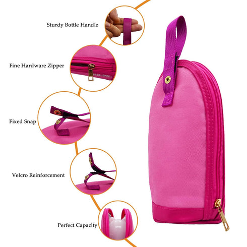 JOFOL BABE Breastmilk Cooler Bag - Insulated Baby Bottle Travel Bag for Daycare (Two Pieces, Red)