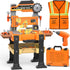 Kids Tool Bench Set with Electric Drill & Vest, Kids Tool Set