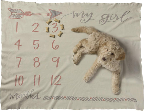 Primitives by Kathy Baby Milestone Blanket, 42 x 36-Inches, My Girl