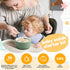 9 Set Teenyyou Pcs Porcelain Kids Plates and Bowls Feeding with Suction, Ceramic Baby Toddler Divided Plates Silicone
