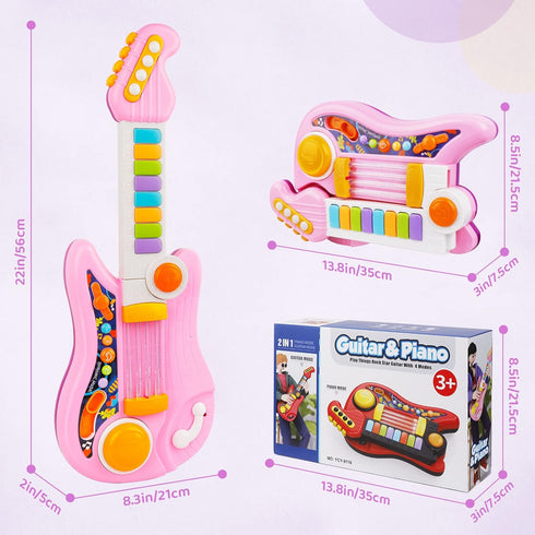 2 1 2-4 Kids Guitar in Musical Instruments for Kid - Fun Piano Toddler Toy & Electric Guitars | Explore Creativity |
