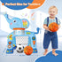 1 2 3 SpringFlower Toddler Basketball Hoop & Soccer Goal Activity Center Toys with Light & Music,Elephant Toddlers